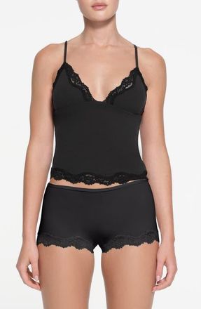 SKIMS Fits Everybody Lace Triangle Camisole in Onyx at Nordstrom, Size Xx-Small