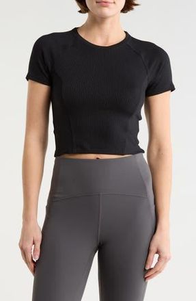 Beyond Yoga Silhouette Cropped Tee in Black at Nordstrom Rack, Size X-Large