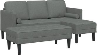 vidaXL vidaXL Sofa Set 2 pcs Dark grey 173 x 131 x 67 cm Fabric