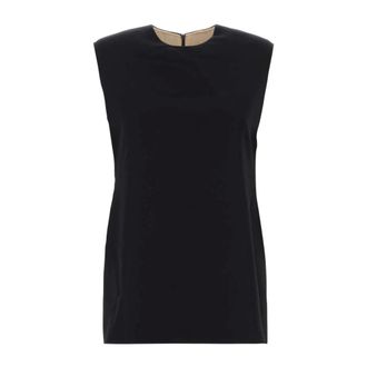 Carven Blouses, female, Black, Size: S Bl316 Sleeveless Top