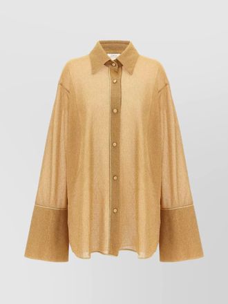 Os&eacute;ree radiance sheer fabric collared shirt