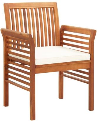 vidaXL Vidaxl - Sillas De Comedor De Jard&iacute;n 4 Uds Con Cojines Madera De Acacia