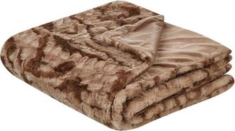 Beliani Beliani - Coperta moderna in poliestere in pelliccia sintetica marrone 200 x 220 cm Bakira