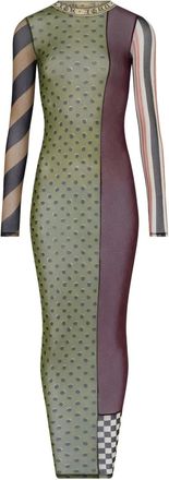 Jean Paul Gaultier Abito lungo con design patchwork - Verde