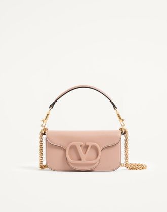 Valentino Garavani Valentino Garavani Loc&ograve; Small Shoulder Bag in Calfskin Woman ROSE CANNELLE UNI