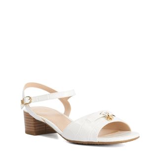 Dune London Womens Ladies Jaxxton - Block Heel Sandals - White Leather - Size UK 6