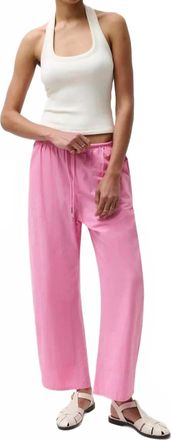 Pistola Denim Theo Poplin Straight-Leg Pant In Azalea