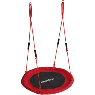Relaxdays Relaxdays Nest Swing, Round, Foam Handles, Kids, Height adjustable, Outdoor, &Oslash;: 100 cm, up to 100 kg, Red