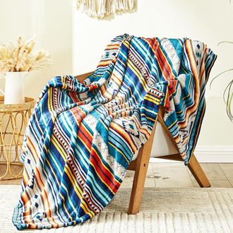 OEM Manta Reversible De Forro Polar A Rayas, 130x150 Cm, De Franela, Ligera Y Suave, Ideal Para Todas Las Estaciones