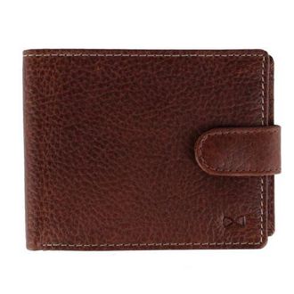 Trafalgar Store Parker Pebbled Leather Bi-Fold Wallet with ID Window and Popper Fastener in Brown at Nordstrom