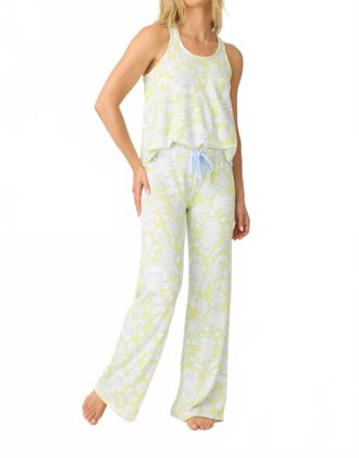 PJ Salvage Beautiful Life Floral Print Tank In Electric Lime