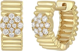 Bony Levy Cleo Diamond Cluster Hoop Earrings in 18K Yellow Gold at Nordstrom