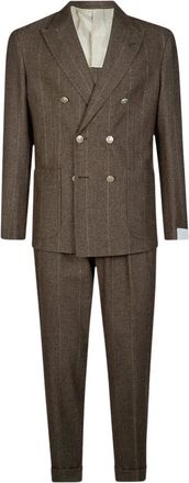 Eleventy Abito Doppio Petto - - Suits - Uomo - Marrone - L