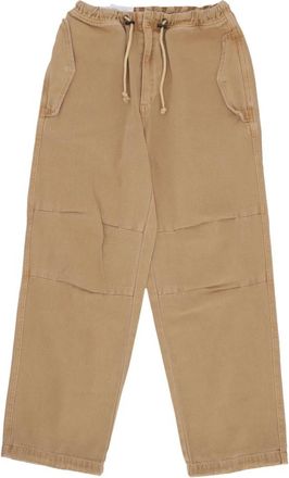 Amish Donkerbeige Katoenen Broek met Zakken - Heren - Straight fit broeken - Beige - L - Katoen - Broeken