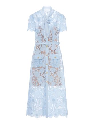 Self Portrait MIDI LACE DRESS WITH LAYERS ON THE NECK - Self-portrait - Woman