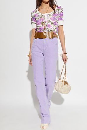 Chlo&eacute; Top With A Round Neckline, Womens, Purple