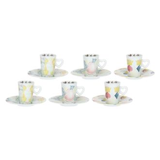 Thun Thun Set 6 Tazzine Espresso Con Piattini In Porcellana, Collezione Incanto Di Primavera, 7,5x6 Cm