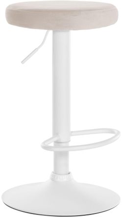 Clp Clp - Taburete De Bar Ponte Tapizado En Terciopelo Crema Blanco