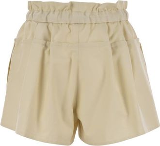 Moncler Womens Cotton-blend Shorts - Ivory - Size EU 36 (Womens)