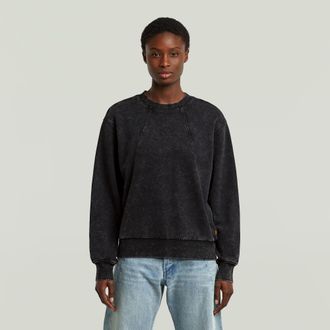 G-Star Washed A Line Script Sweater - Zwart - Dames