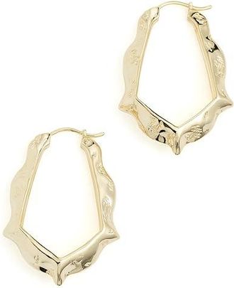 Kendra Scott Adriana Scallop Frame Hoop Womens Earrings Earring Gold, Brass