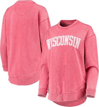 Pressbox Womens Pressbox Red Wisconsin Badgers Vintage Wash Pullover Sweatshirt at Nordstrom, Size Medium