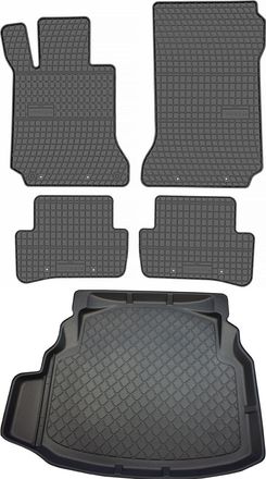 OEM Juego De Alfombrillas De Goma Para Coche Y Maletero Para Mercedes Clase C W204 Sed&aacute;n (04.2007-02.2014)