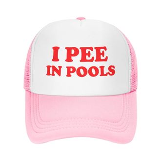 Generic Unisex I Pee in Pools Hat Baseball Cap Snapback Hats Adjustable Cap, Pink1, One size