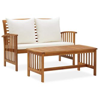 vidaXL Muebles De Jard&iacute;n 2 Piezas Con Cojines Madera Maciza De Acacia Vidaxl