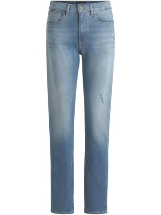 BOSS ripped-detail jeans - women - Cotton/Polyester - 25/32 - Blue