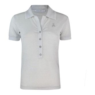 Patrizia Pepe White Polo T-shirt with Irregular Ribbing - female - Patrizia Pepe - Polo Shirts - White - XS - Tops