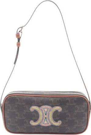 Celine Pre-owned Shoulder Bags, female, Multicolor, Size: ONE SIZE Pre-owned Cuir Triomphe Mini Camera Bag Shoulder Bag