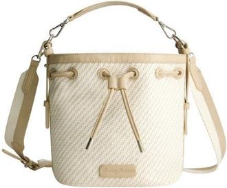 Tommy Bahama Soft Woven Drawstring Bucket Bag in Tan/white at Nordstrom