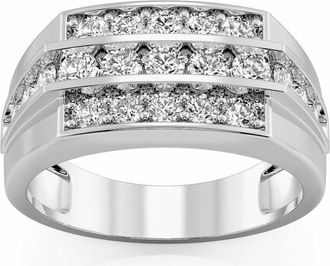 Pompeii3 1 1/2Ct Mens Diamond Wedding Annivesary Ring Gold Lab Grown