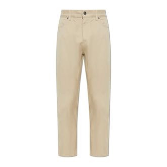 Etro Etro, Slim-fit Trousers, male, Beige, Size: W34 Cotton Tapered-Leg Trousers