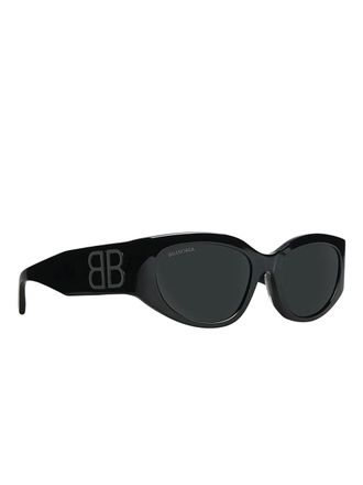 Balenciaga logo round-frame sunglasses - Nero