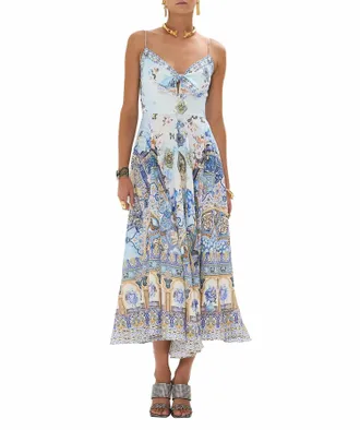 Camilla Tie Front Long Dress In Al Manial Palace Memoirs