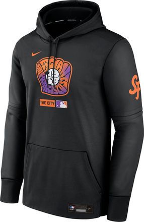 Nike Mens San Francisco Giants Authentic Collection City Connect Nike Therma MLB Pullover Hoodie in Black | NAC3912ZGIA-HR3