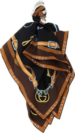 Gucci Brown Carre Printed Scarf