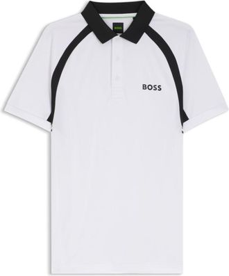 BOSS Quick-dry slim-fit polo shirt with four-way stretch
