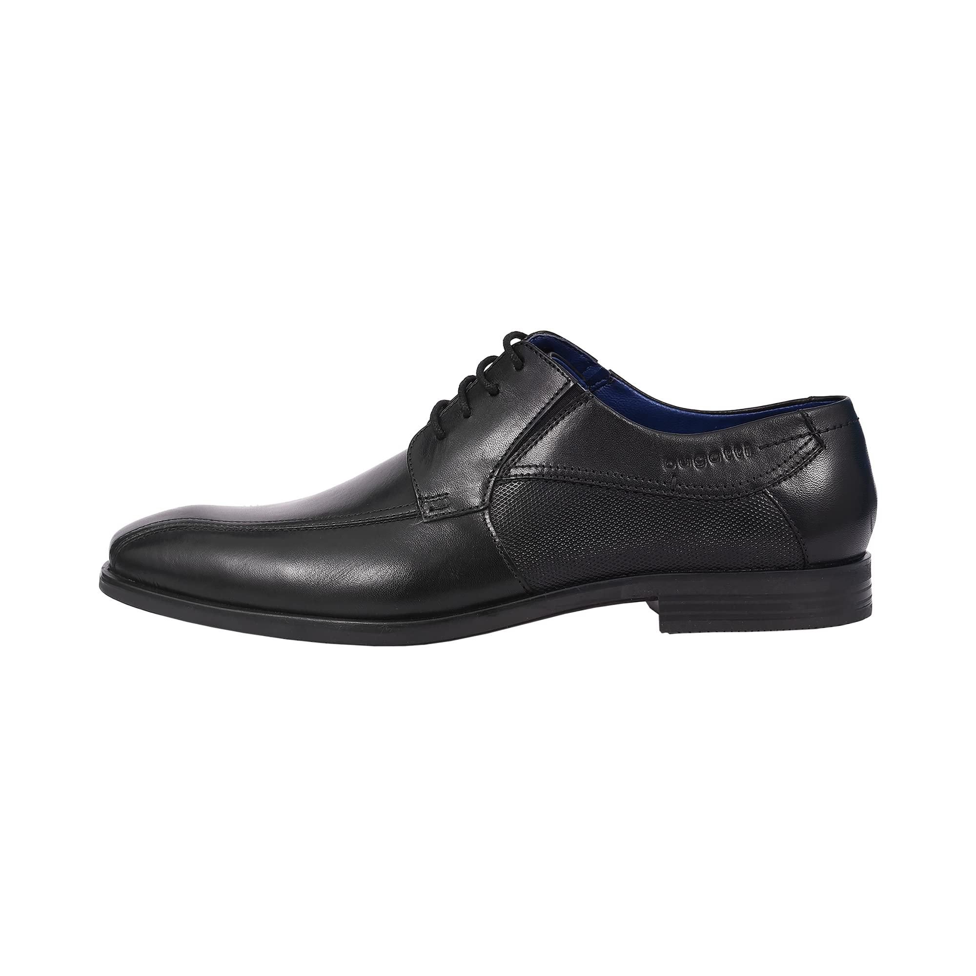 Bugatti Herren-Schnürschuh 312-aip01 – Schwarz, Business-Style Mit Seitlichem Reißverschluss