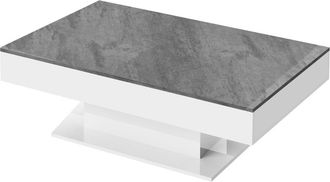 ML Design Mesa de centro 110 x 60 cm con almacenamiento blanca, aglomerado