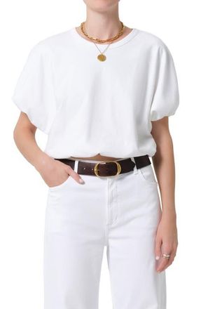 Citizens Of Humanity Gia Bubble Crop Top in Soft White Off White at Nordstrom, Size X-Small
