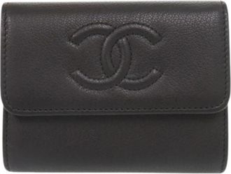 Chanel Pre-owned Card Case - Dames - Vintage Accessoires - Zwart - ONE Size - Leer - Vintage