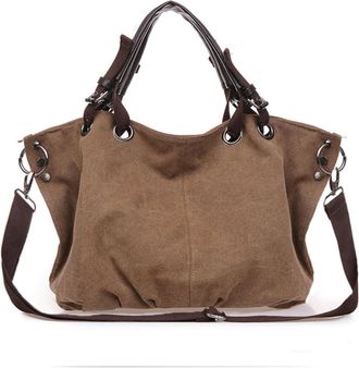 Generic Compatible For Womens Bag Fashion Casual Canvas Large Capacity Handbag Shoulder Messenger Many Colors(Coffee)