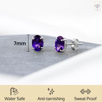 MAX + STONE 14k Yellow or White Gold 7x5mm Oval Stud Earrings with Push Backs