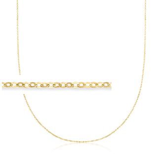 RS Pure by Ross-Simons Italian 1mm 14kt Yellow Gold Cable-Chain Necklace