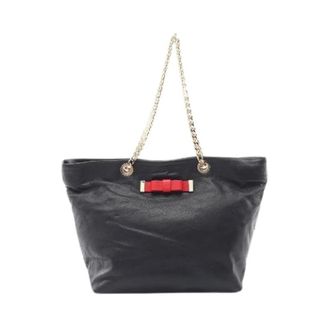 Valentino Pre-owned Leren Schoudertas - Dames - Pre-owned - Zwart - Maat: ONE Size Leer