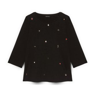 Fiorella Rubino Mujer, Camisetas, Negro, Talla: XS