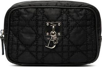 Dior Pre-owned Clutches, female, Black, Size: ONE SIZE Pre-owned Quilted Pouch